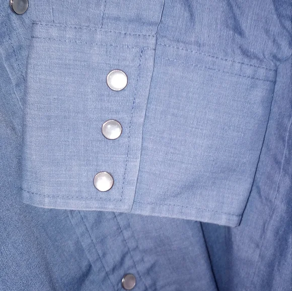 Plains Western Wear Pearl Snap Big Man Long Sleeve Shirt - Picture 5 of 8